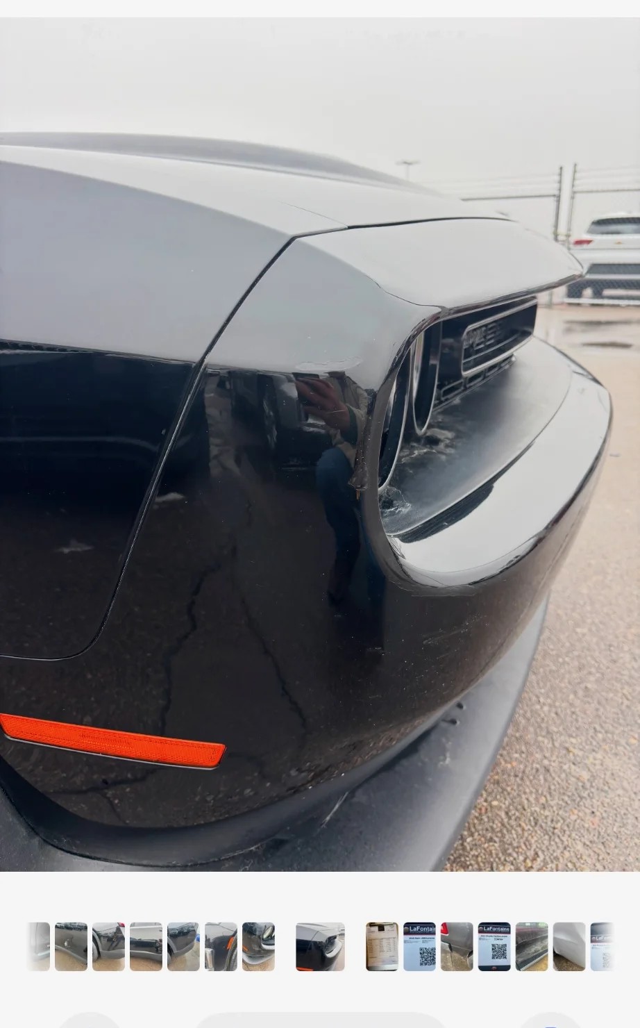 Same bumper fully restored with deep black finish
